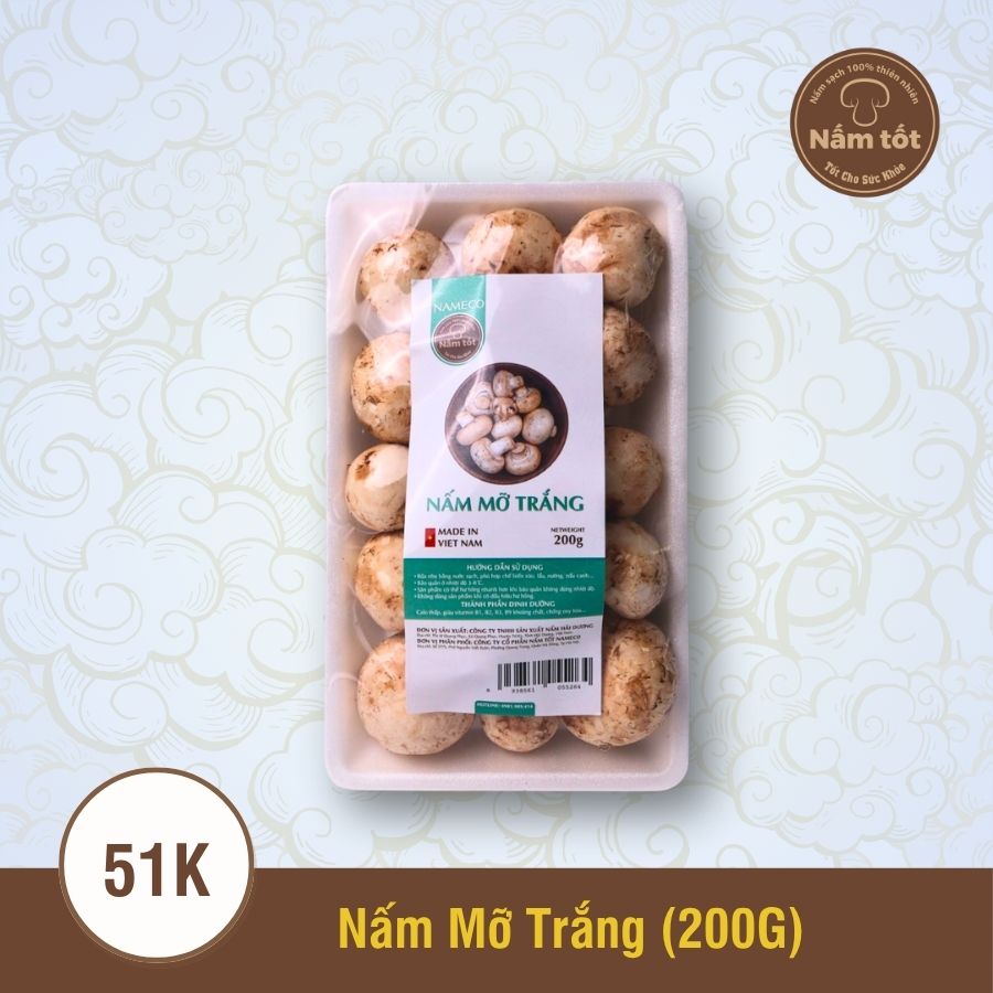 Nấm Mỡ Trắng Tươi - 200 Gram
